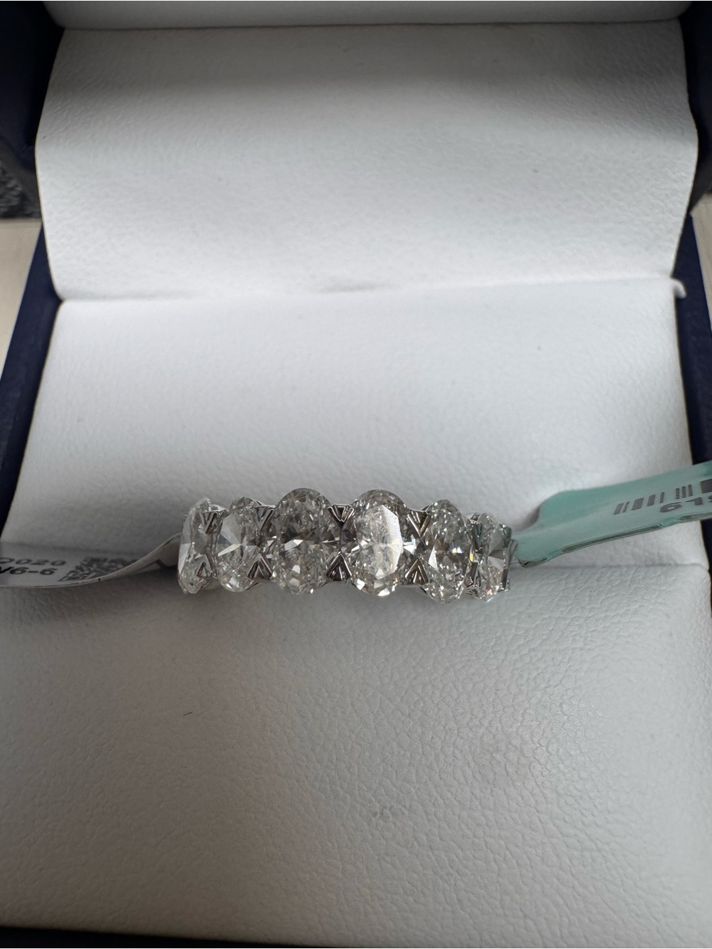 Crystal Oval and Round Eternity Band - Silver Tone